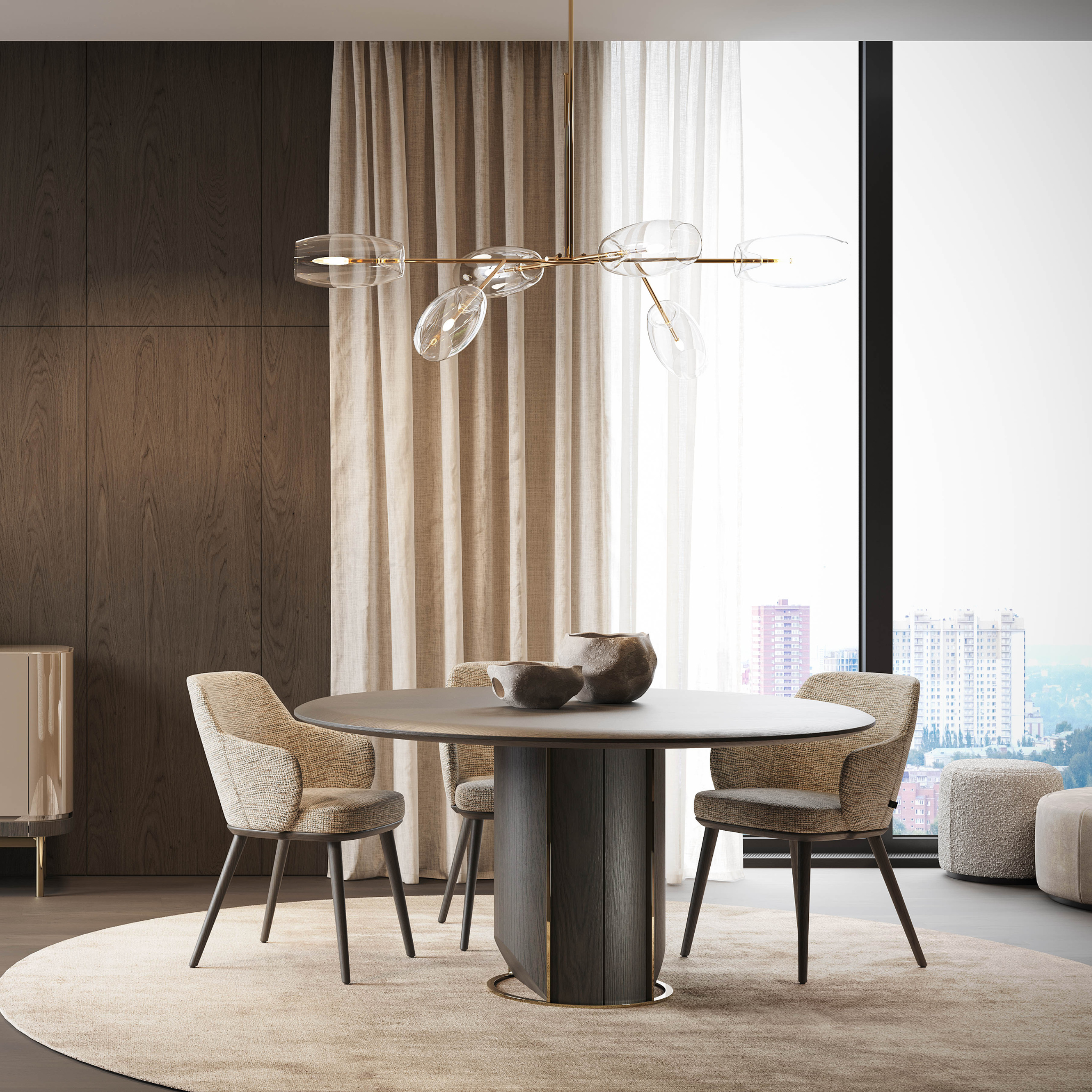 Mesa de Jantar Fixa Circular