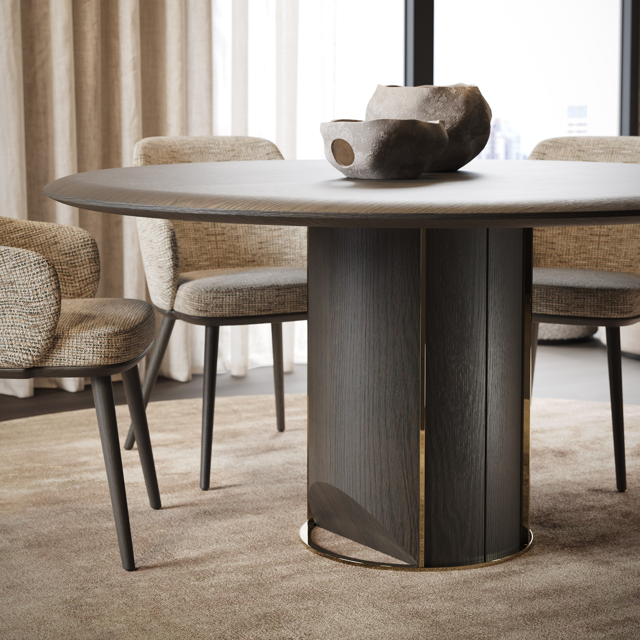 Mesa de Jantar Fixa Circular